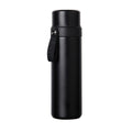 Thermosfles 750 ml met 2 bekers, gerecycled RVS, zwart