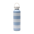 Drinkfles 600 ml, gestreept, gerecycled RVS, lichtblauw