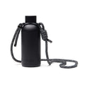 Drinkfles 400 ml met schouderriem, gerecycled RVS, zwart
