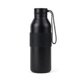Drinkfles 500 ml met siliconen hoes, gerecycled RVS, zwart