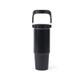 Thermosfles 880 ml met handvat, gerecycled RVS, zwart