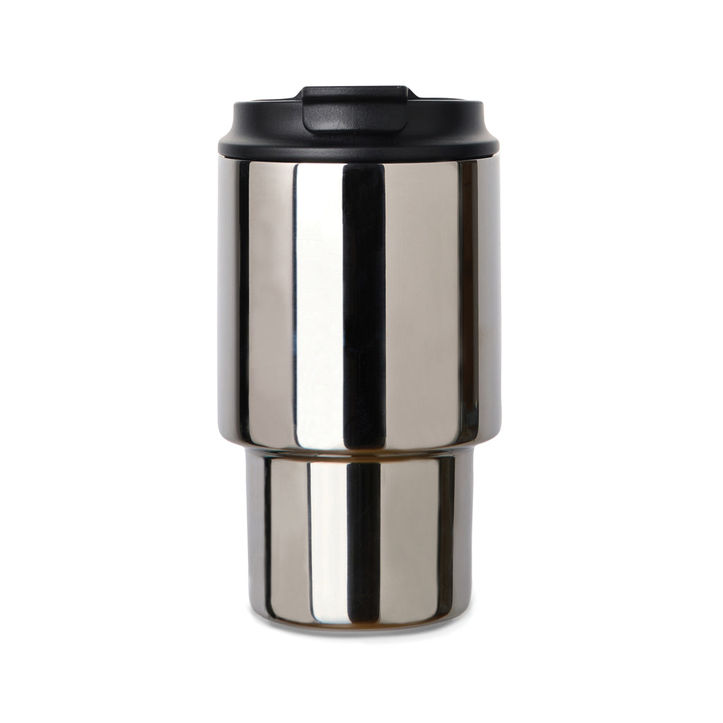 To-go mok 350 ml met flip-deksel, gerecycled RVS, reflecterend