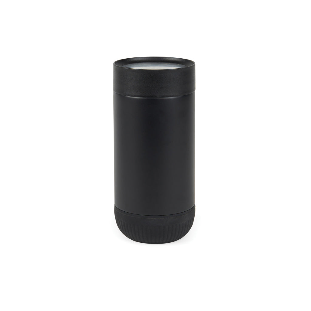 Thermosmok 350 ml met drukknop, gerecycled RVS, zwart