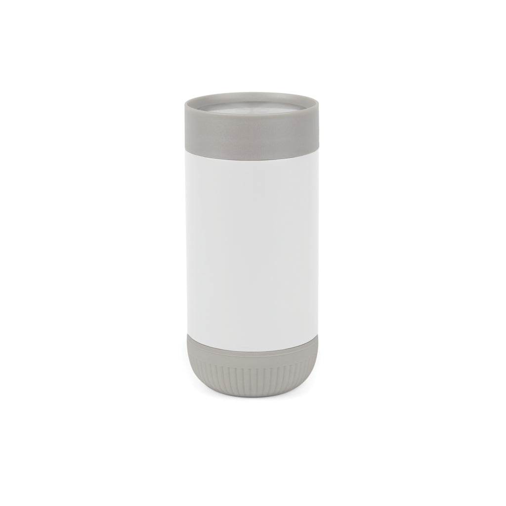Thermosmok 350 ml met drukknop, gerecycled RVS, wit