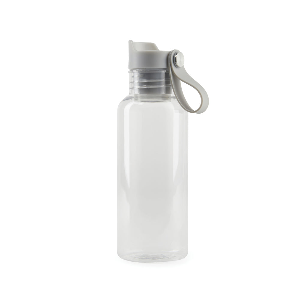 Waterfles 600 ml met drukknop, gerecycled PET, transparant