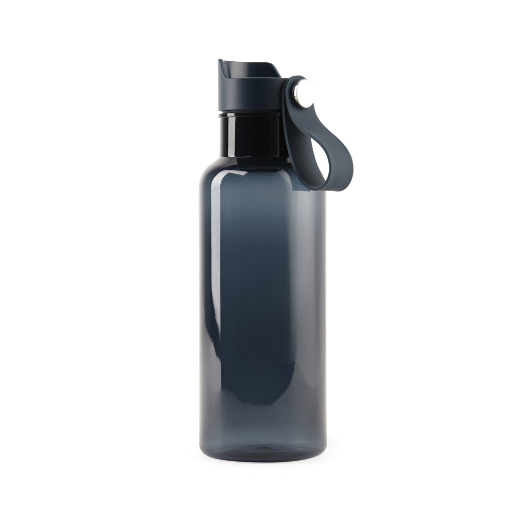 Waterfles 600 ml met drukknop, gerecycled PET, donkerblauw