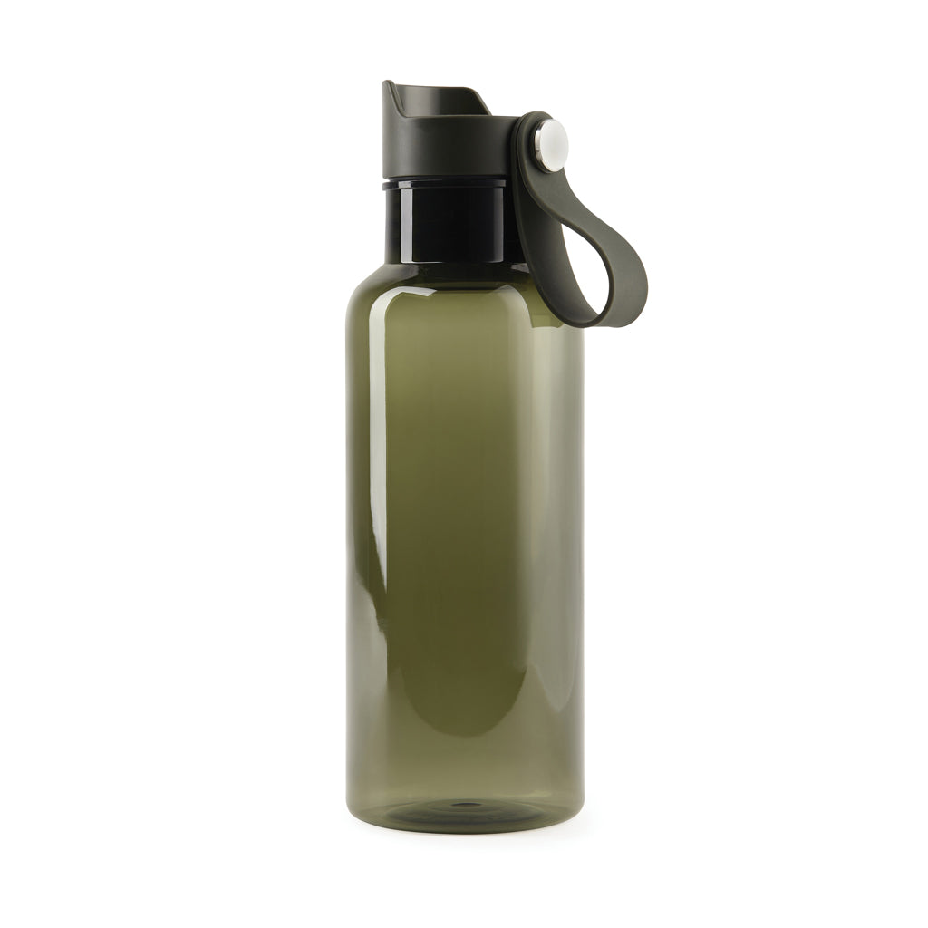 Waterfles 600 ml met drukknop, gerecycled PET, groen
