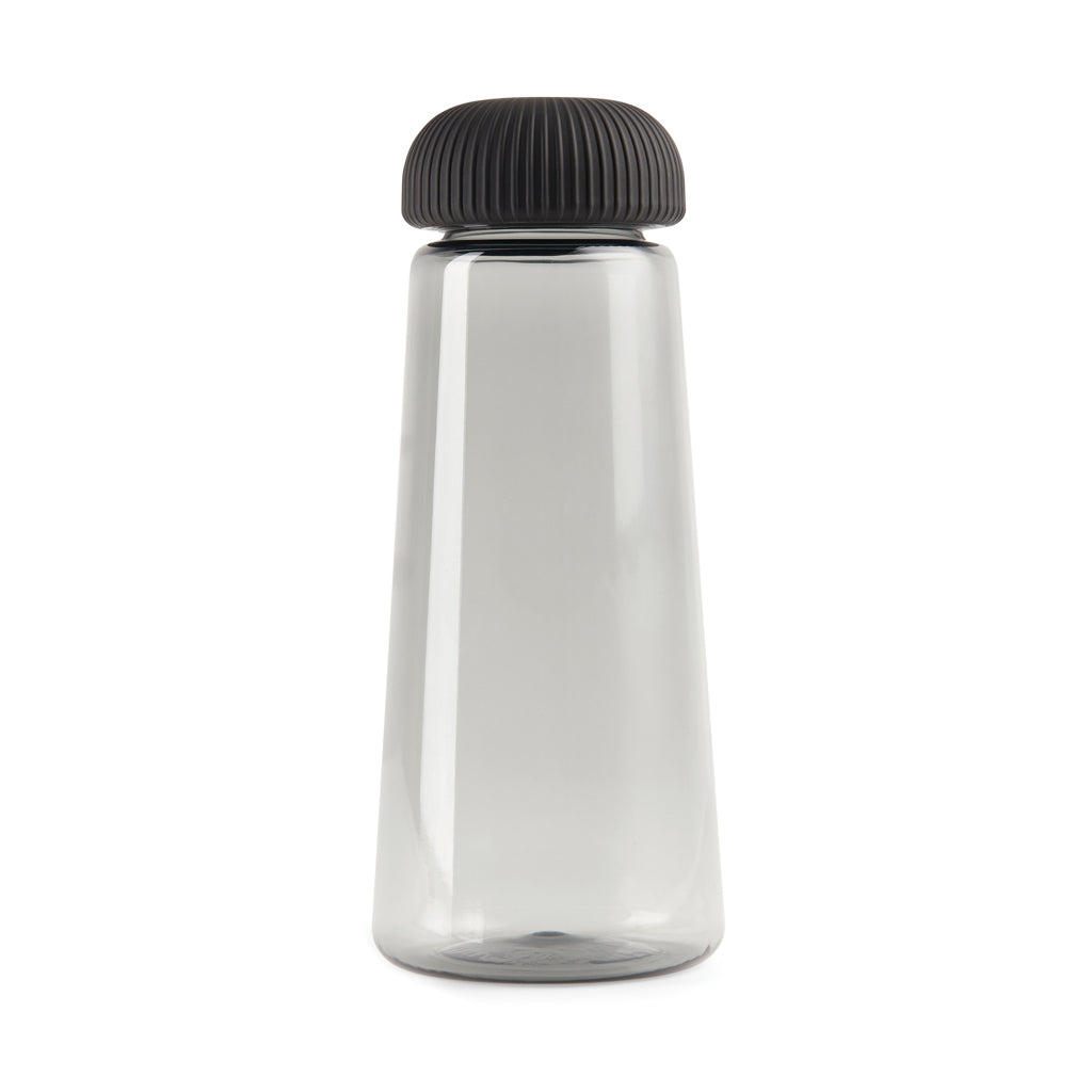 Waterfles 575 ml, kegelvormig, gerecycled PET, zwart