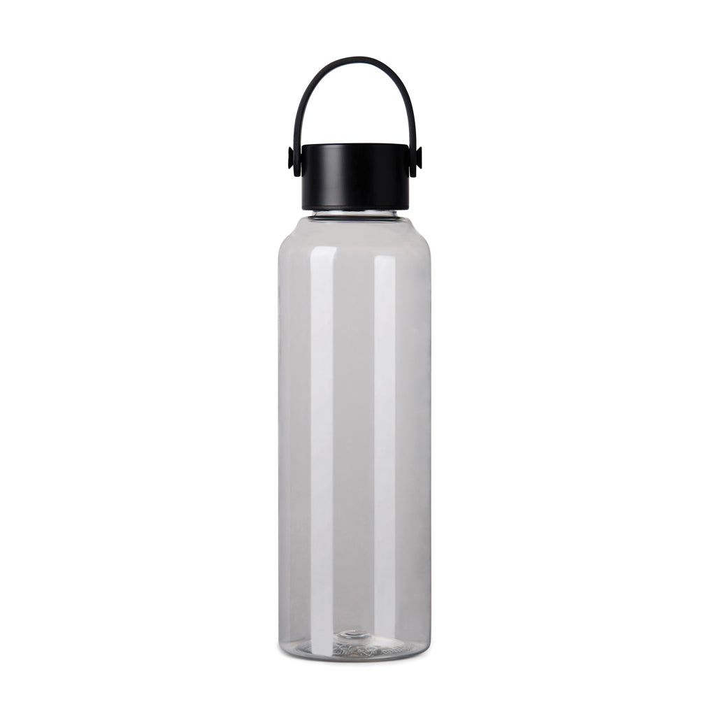 Waterfles 550 ml met PU-handvat, gerecycled PET, transparant