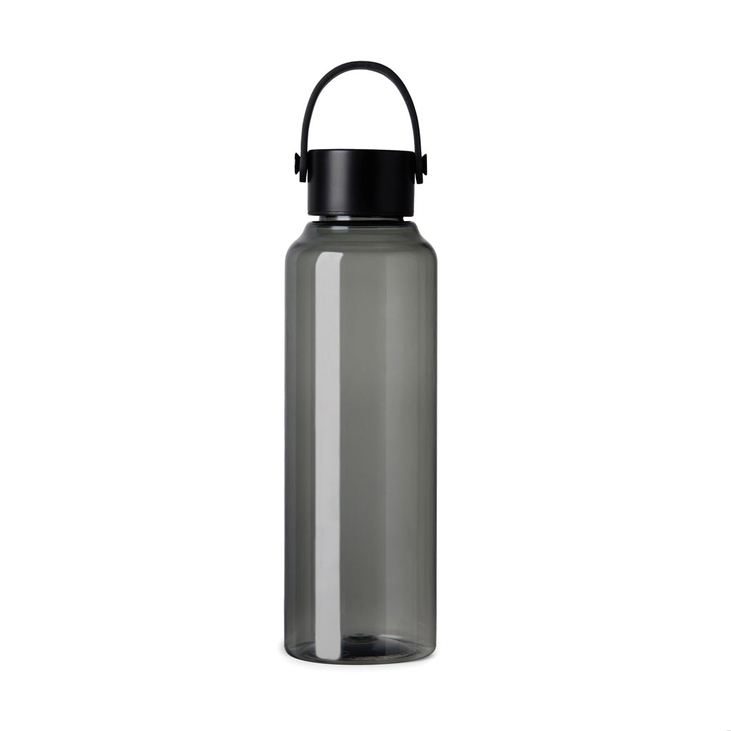 Waterfles 550 ml met PU-handvat, gerecycled PET, zwart