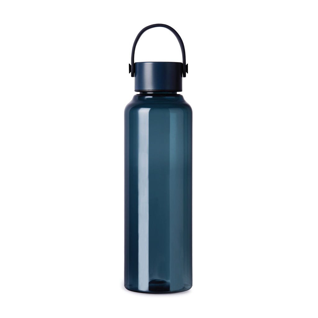 Waterfles 550 ml met PU-handvat, gerecycled PET, donkerblauw