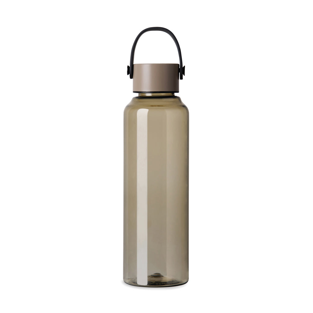 Waterfles 550 ml met PU-handvat, gerecycled PET, greige