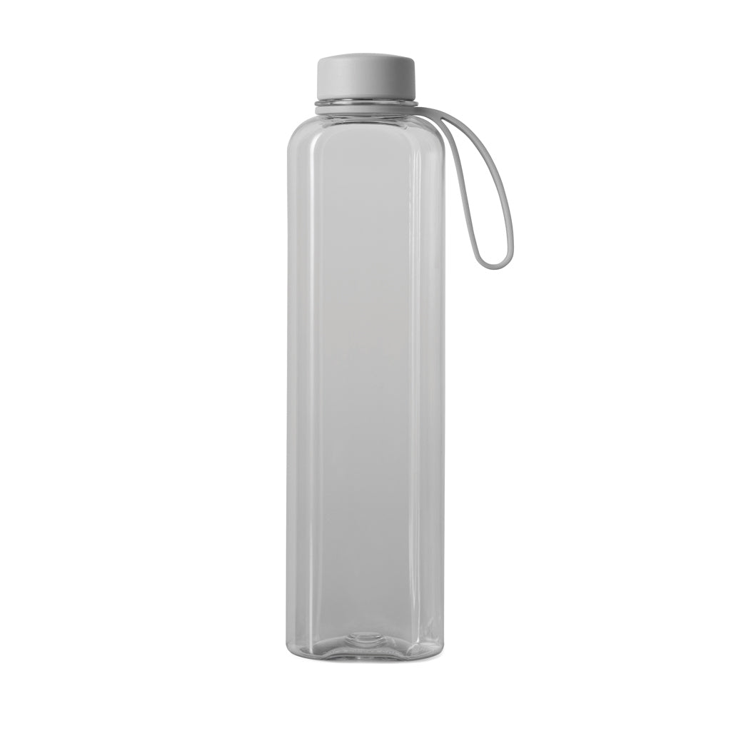 Platte waterfles 550 ml met handgreep, gerecycled PET, transparant