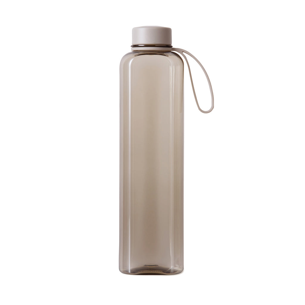 Platte waterfles 550 ml met handgreep, gerecycled PET, greige