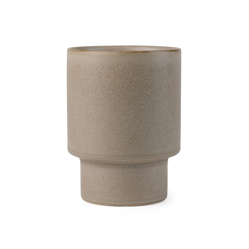 Koffiemok van klei, stapelbaar, beige
