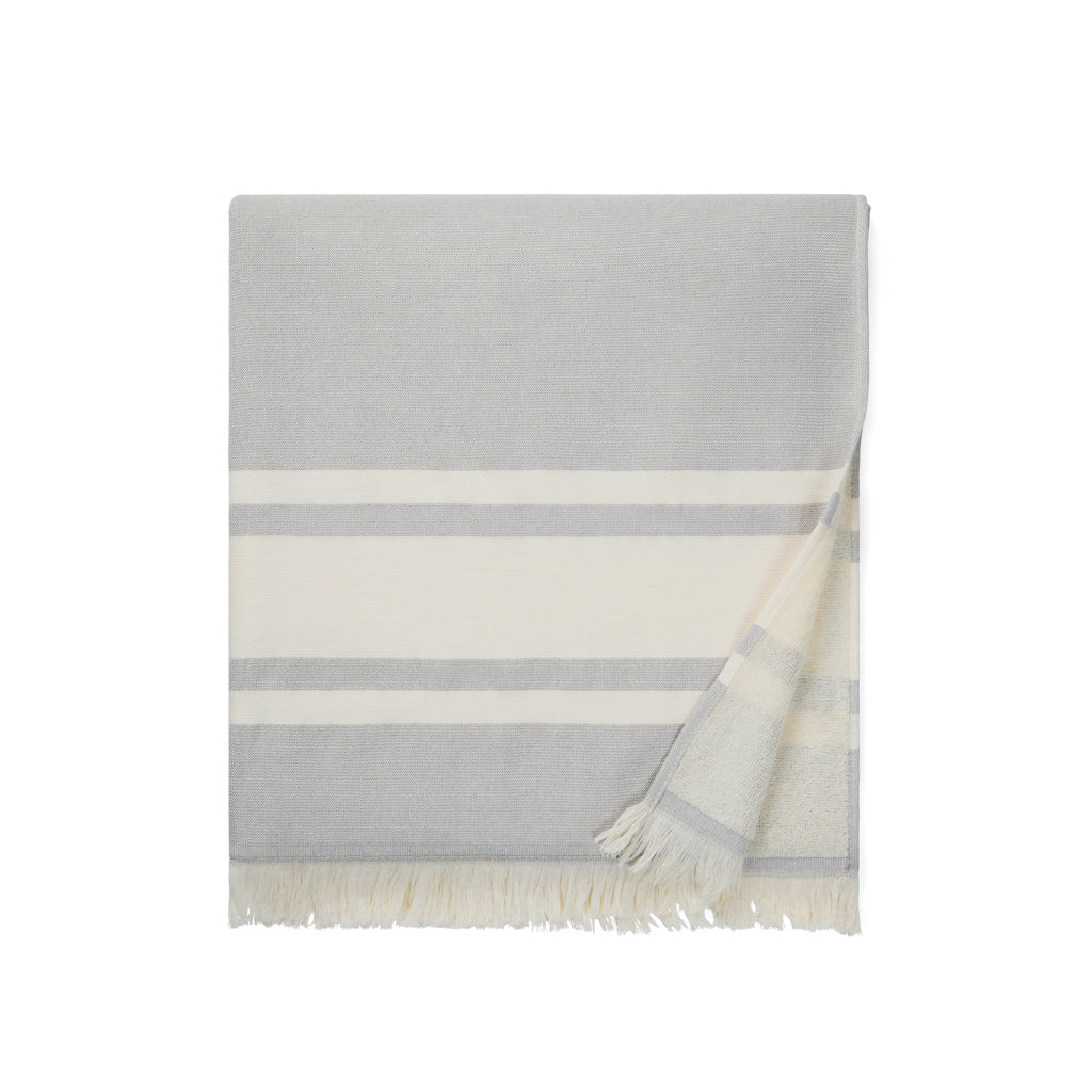 Hamam handdoek met badstofzijde, 180x80 cm, grijs