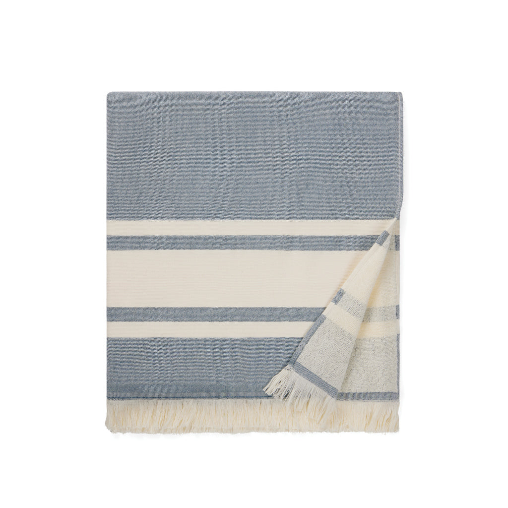 Hamam handdoek met badstofzijde, 180x80 cm, donkerblauw
