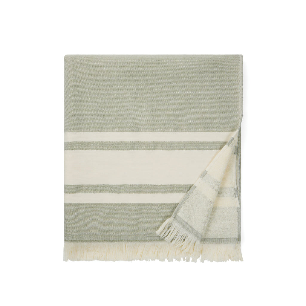 Hamam handdoek met badstofzijde, 180x80 cm, groen