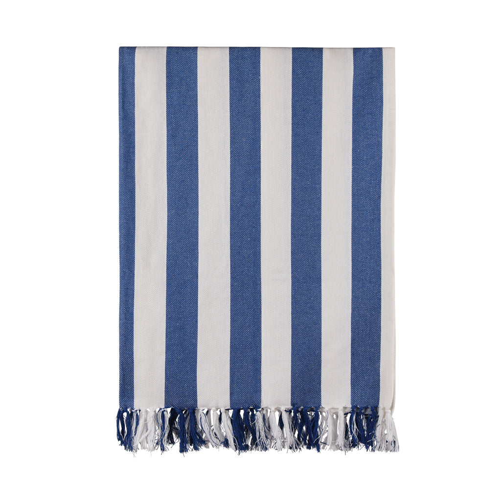 Hamam gezinshanddoek met franjes, 180x180 cm, blauw
