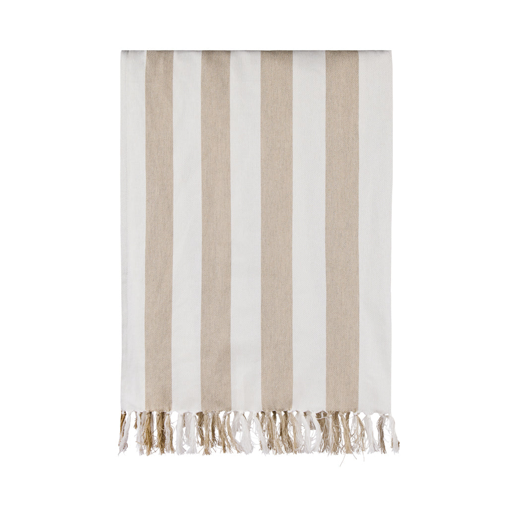 Hamam gezinshanddoek met franjes, 180x180 cm, beige