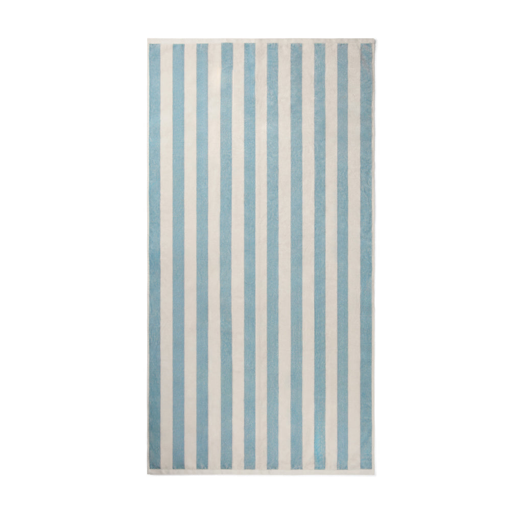 Strandhanddoek, gestreept, 450 gsm, 160x80 cm, lichtblauw