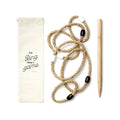 Ringwerpspel met stok, in canvas tas, bruin