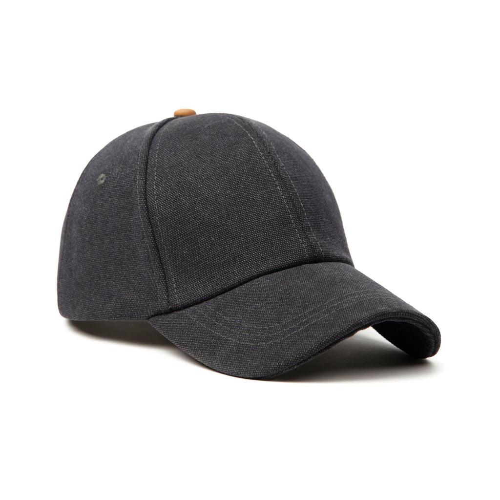 6-panel cap, gerecycled canvas, zwart