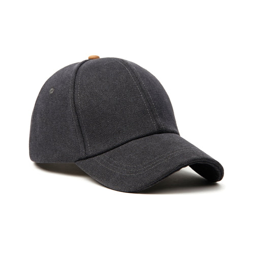 6-panel cap, gerecycled canvas, zwart