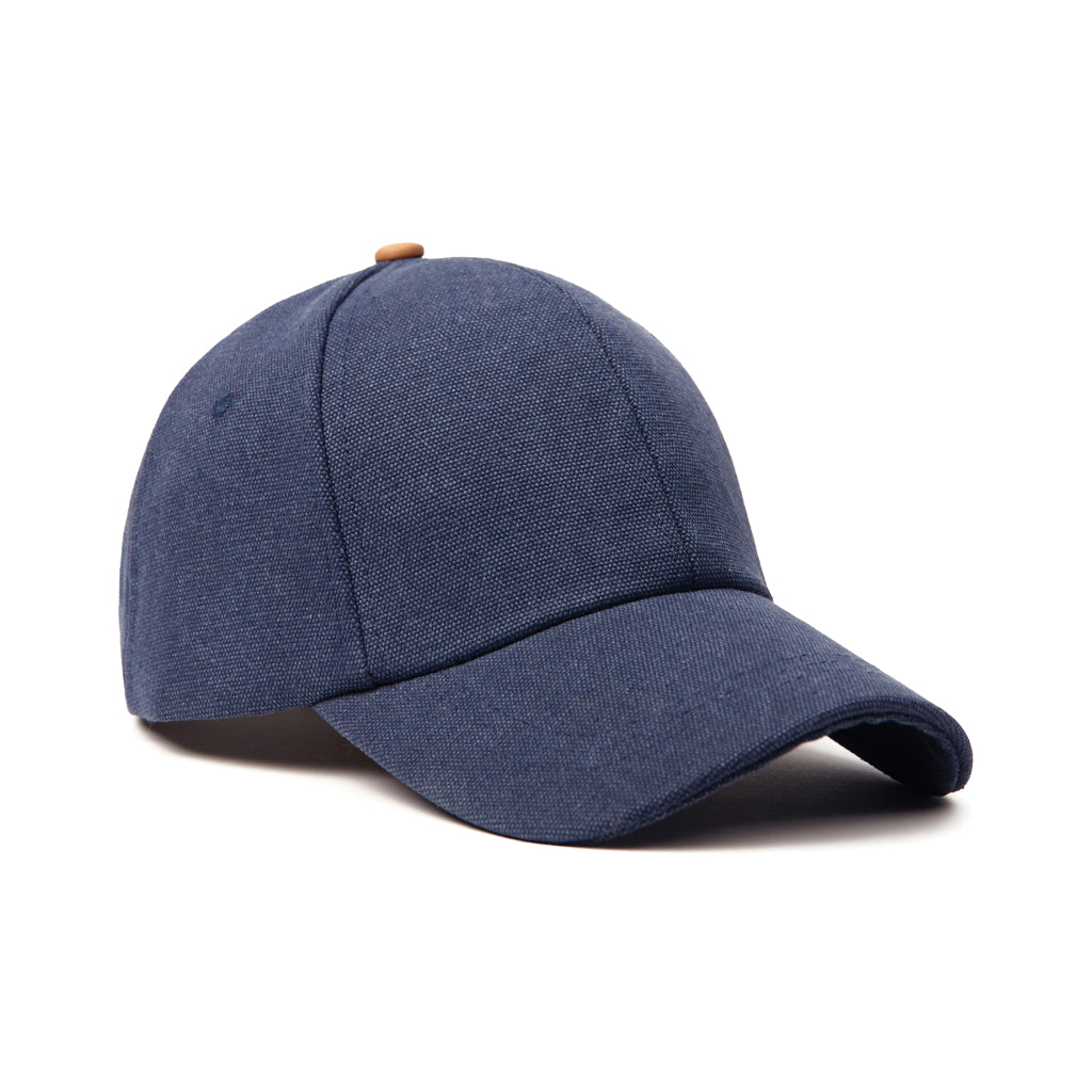 6-panel cap, gerecycled canvas, donkerblauw