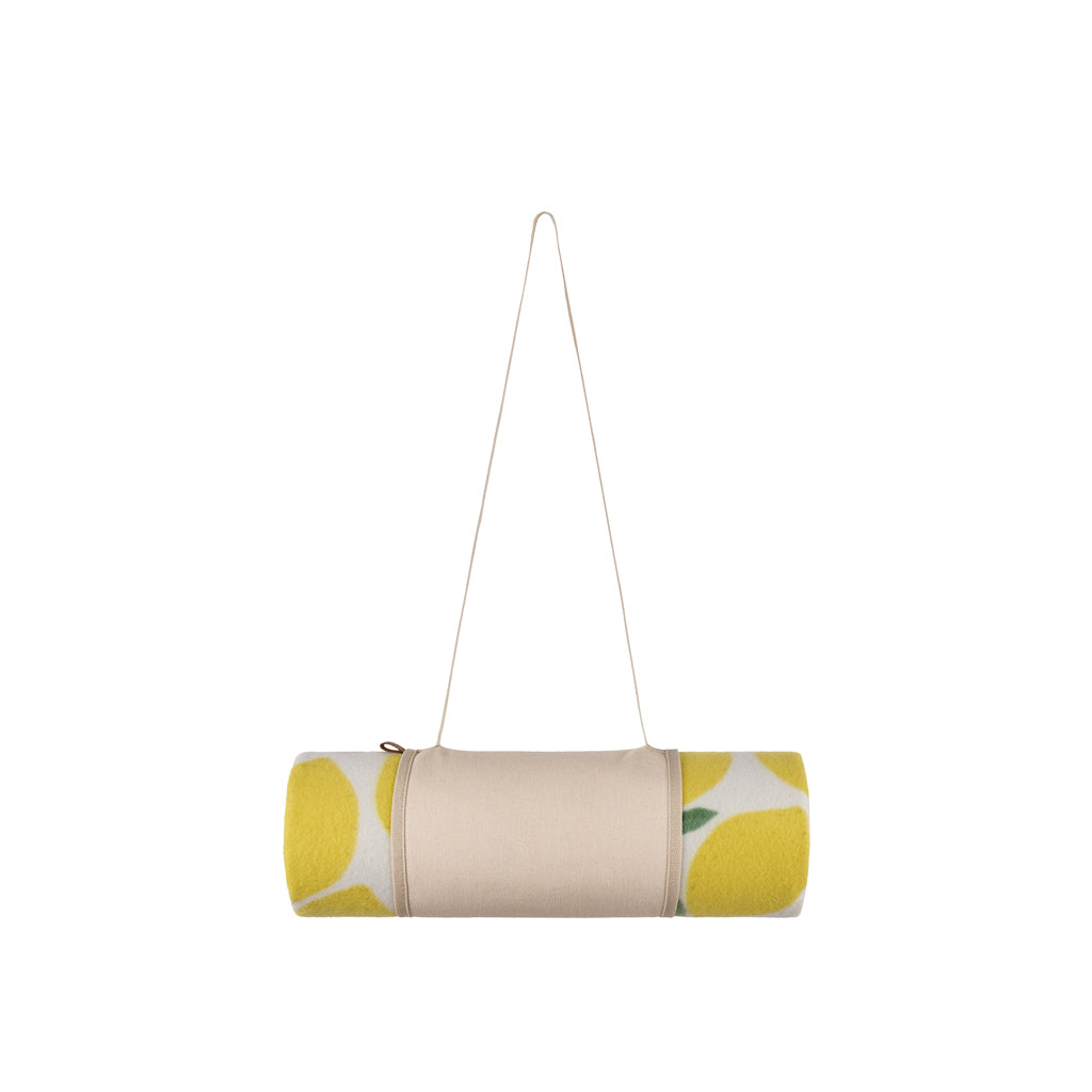Picknickkleed met print, fleece, 170x130 cm, geel