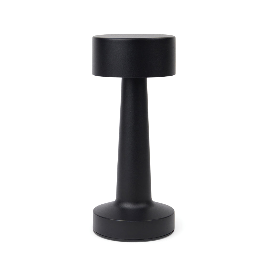 Oplaadbare tafellamp, 3 lichtstanden, gerecycled, zwart