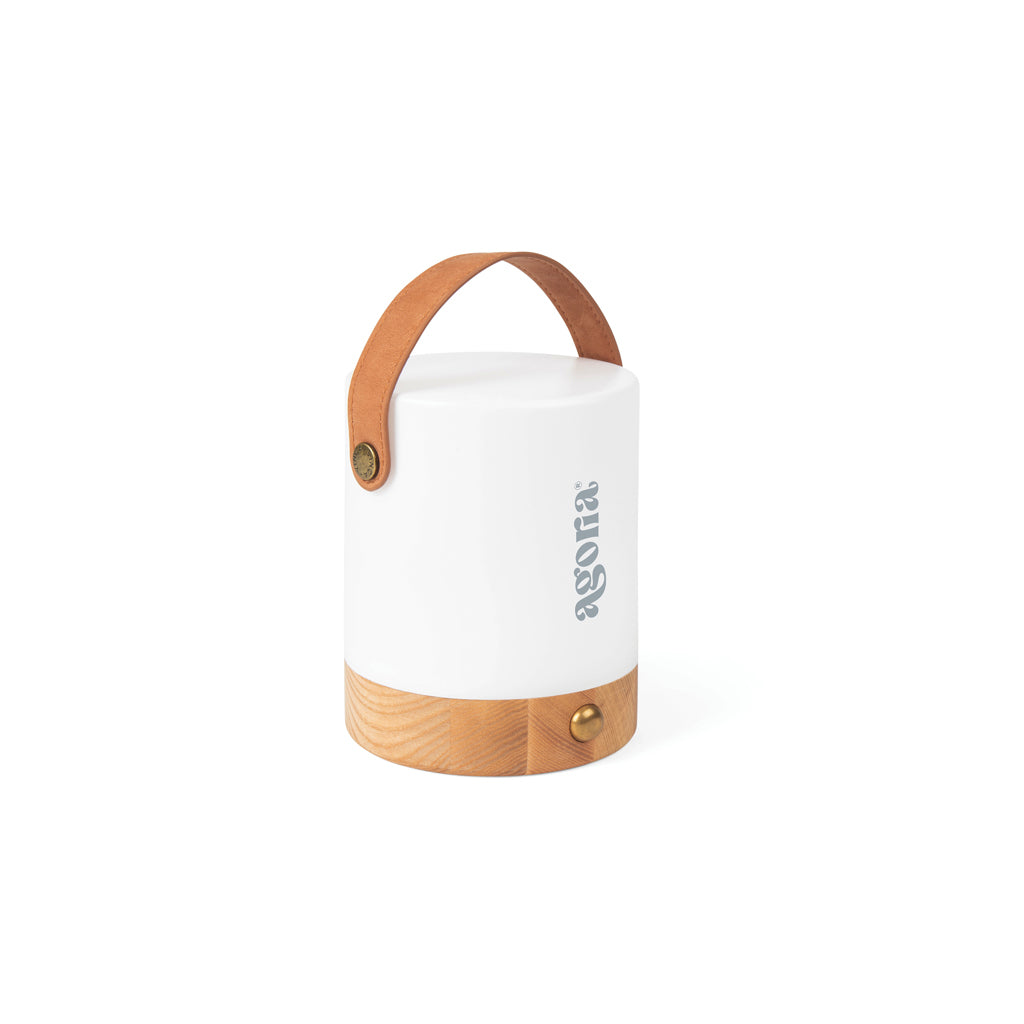 Draagbare lantaarn met PU-draaglus, gerecycled, bruin