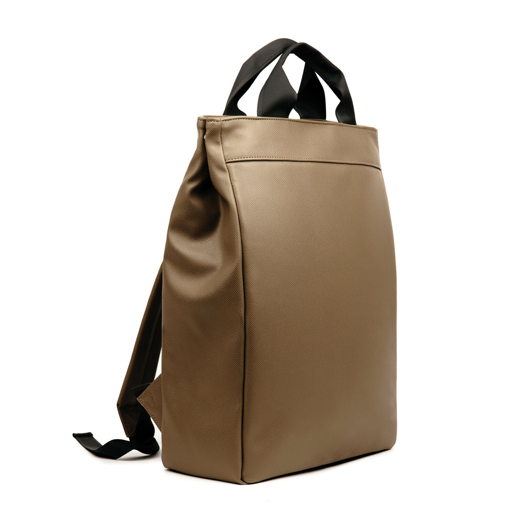 Rugzak, ook als draagtas, gerecycled PU, bruin
