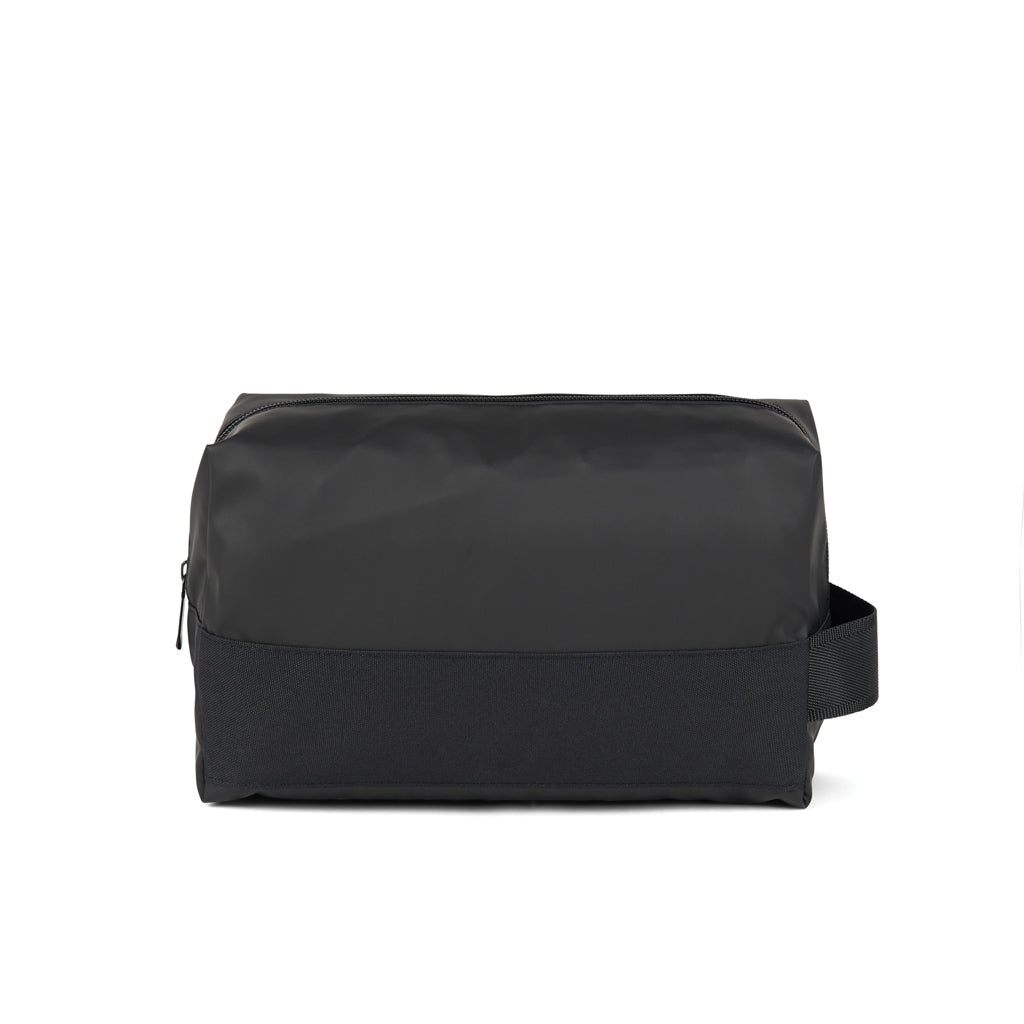 Opvouwbare toilettas, gerecycled polyester, zwart