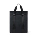 Rugzak met opvouwbare flap, gerecycled polyester, zwart