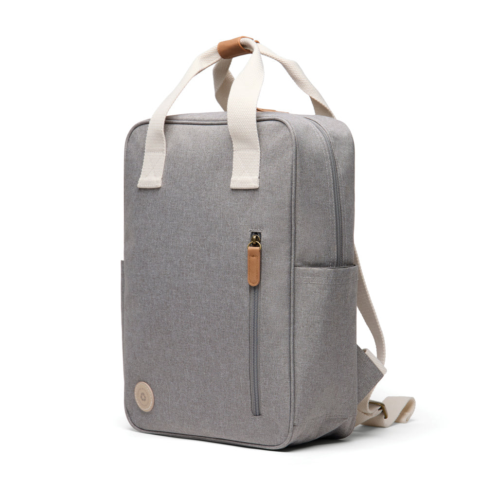 Rugzak met koperen details, gerecycled polyester, grijs