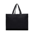 Maxi draagtas met ritsvak, gerecycled canvas, zwart