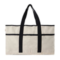 Strandtas met handdoekhouder, gerecycled canvas, gebroken wit