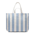 Strandtas gestreept, met schouderbanden, 390 gsm, lichtblauw