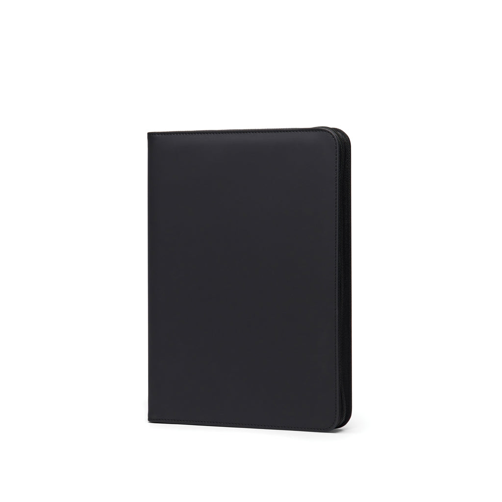 A4-portfolio met notitieblok, gerecycled, zwart
