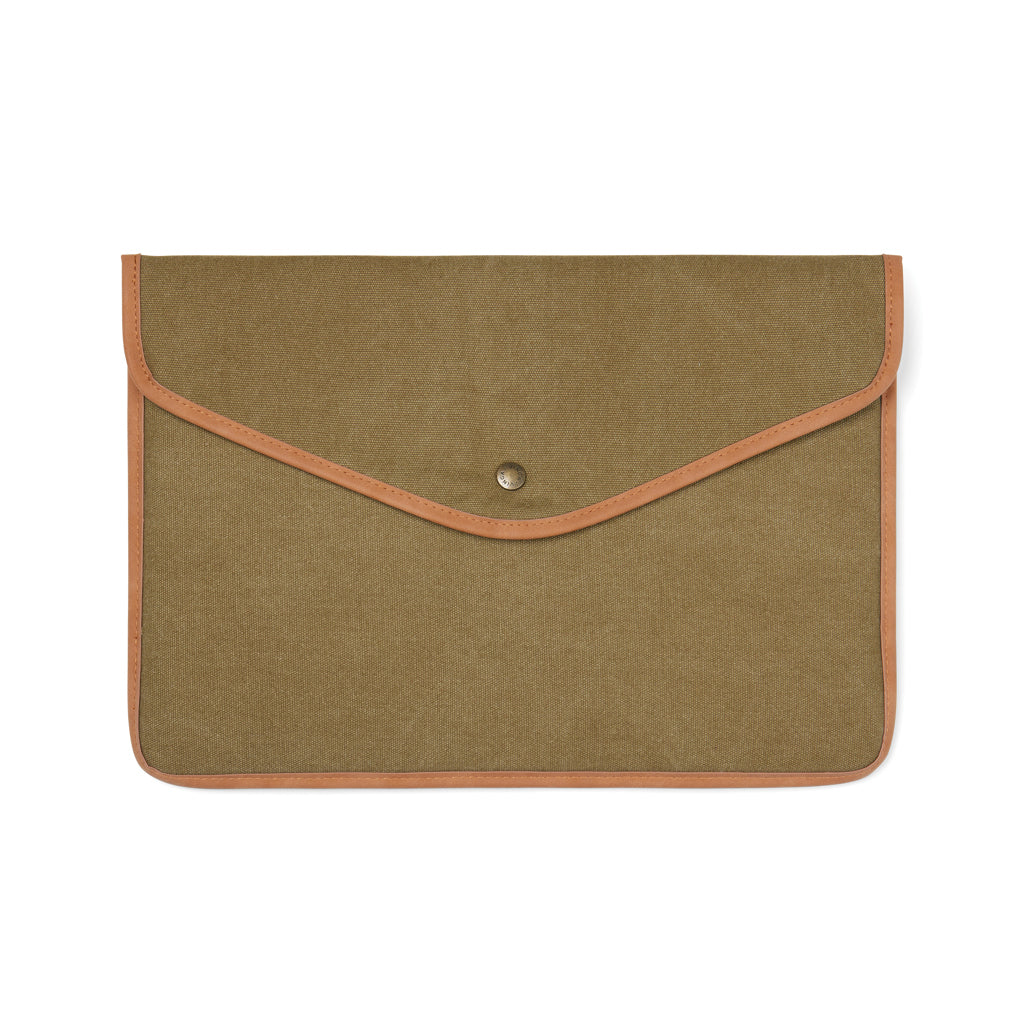 Laptophoes 14 inch, gevoerd, gerecycled canvas, groen