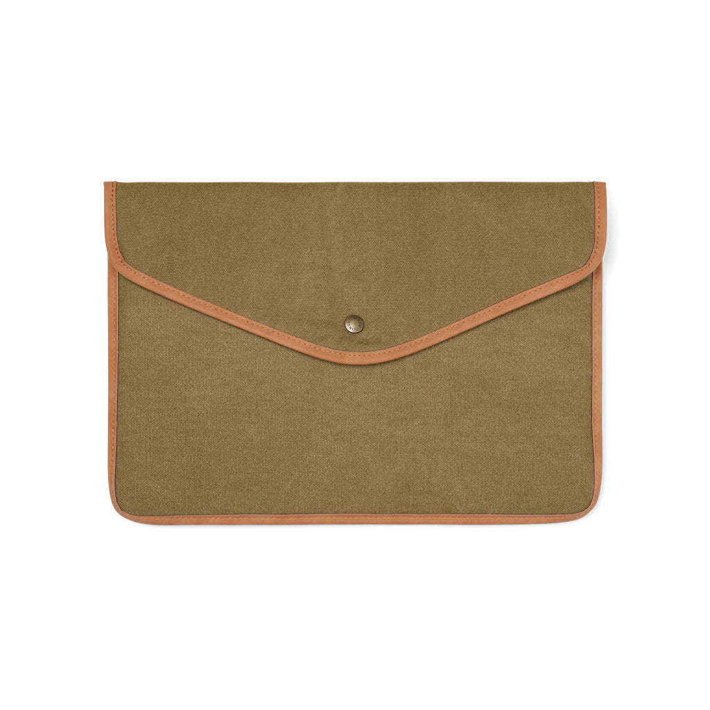 Laptophoes 16 inch, gevoerd, gerecycled canvas, groen