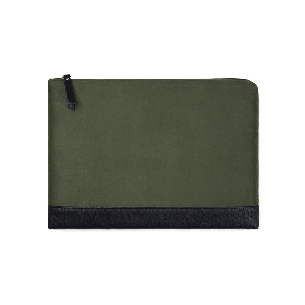 Laptophoes 14 inch met extra lange rits, groen