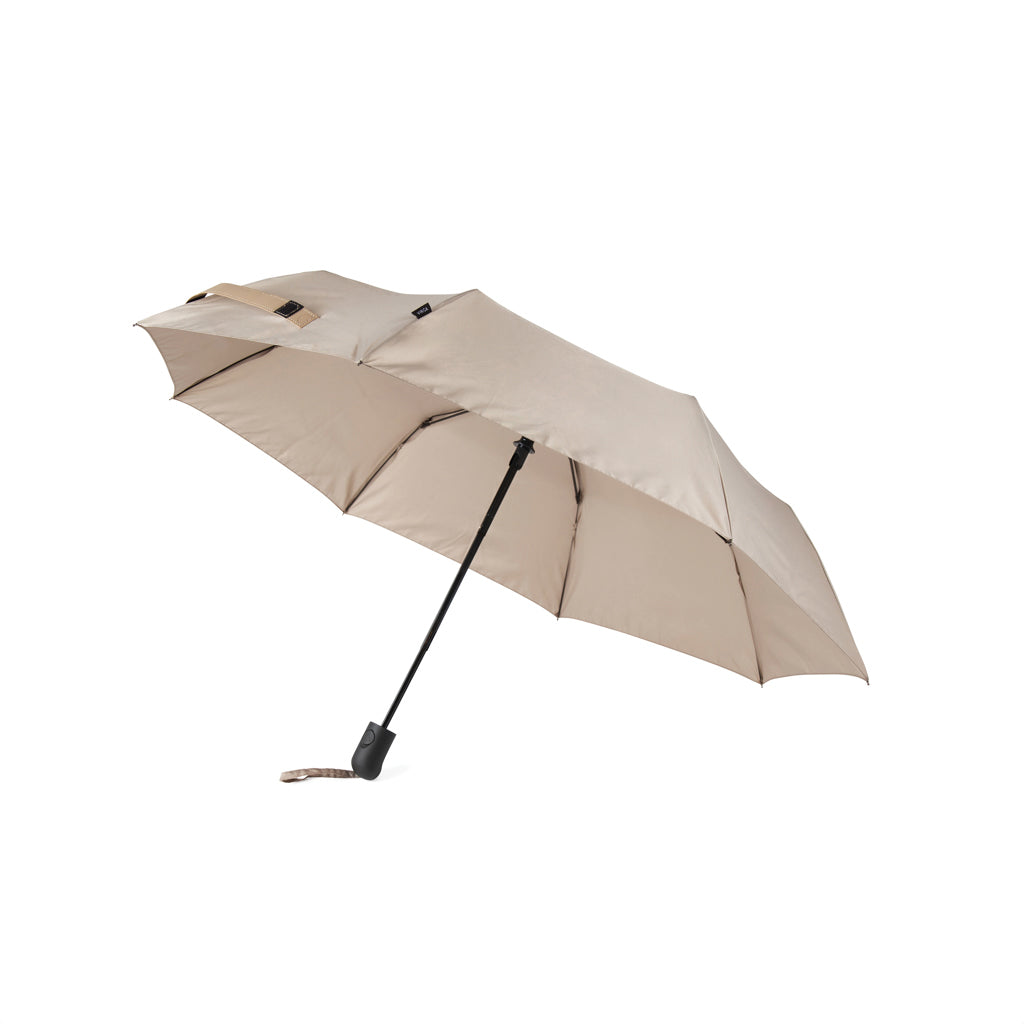 Paraplu 21 inch, compact, gerecycled polyester, greige