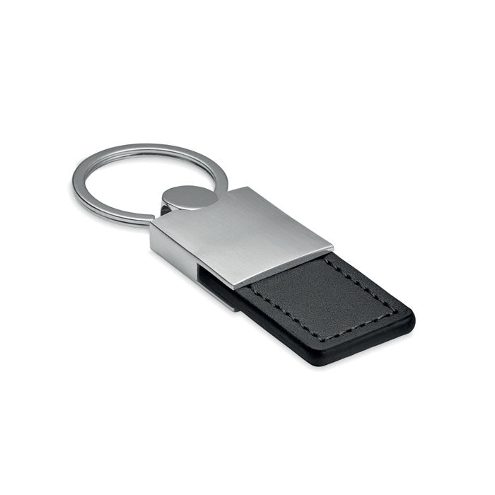Sleutelhanger met leren bandje, zwart