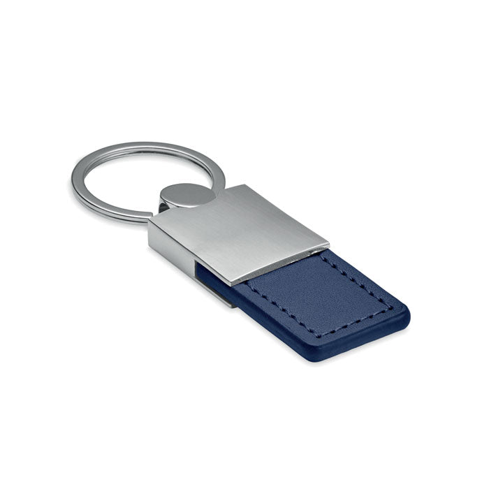 Sleutelhanger met leren bandje, marineblauw