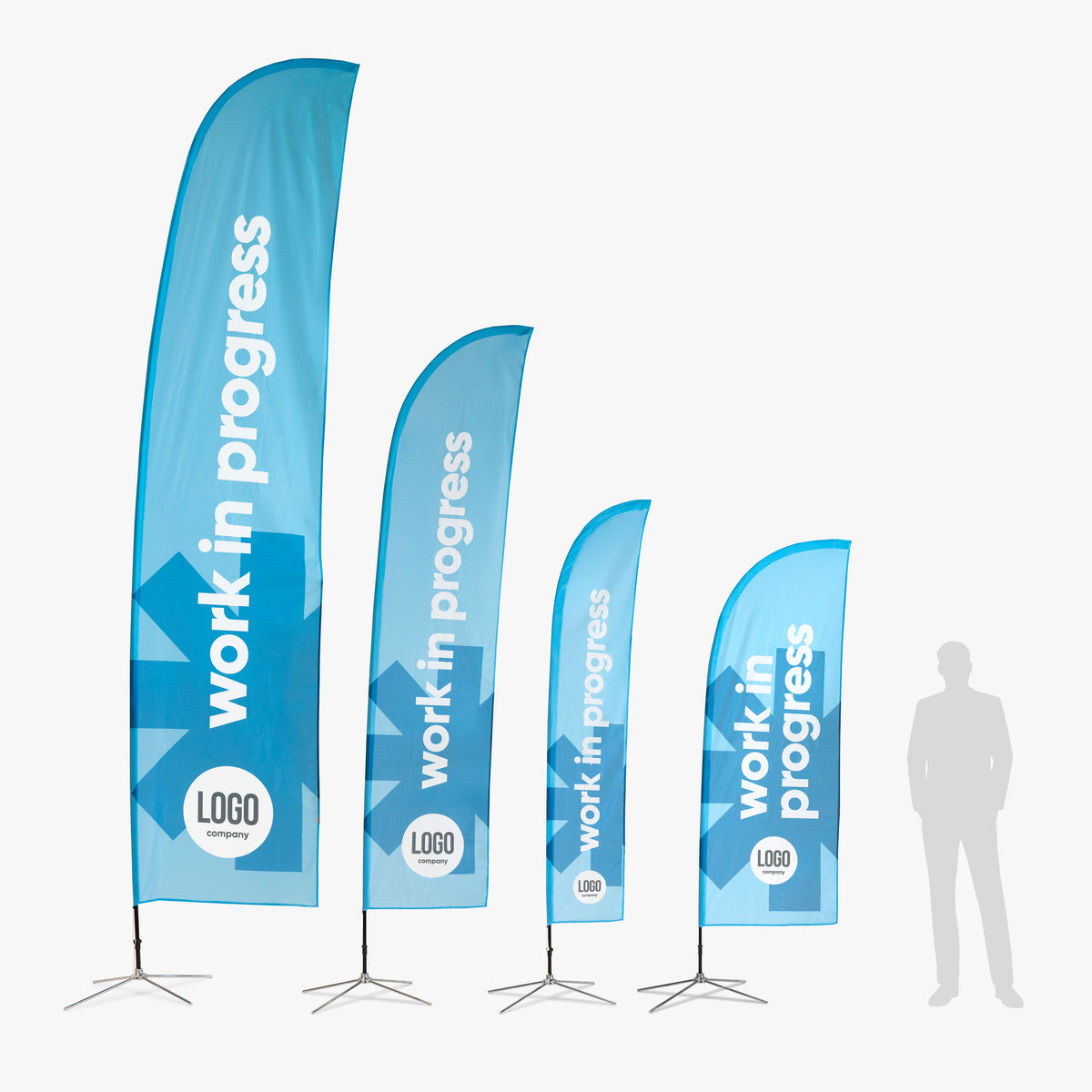 Beachflag recht van gerecycled doek