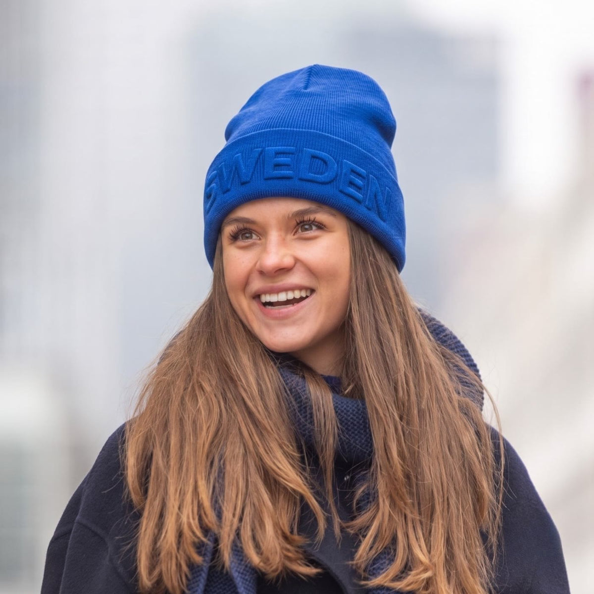 Beanie met 3D-reliëflogo