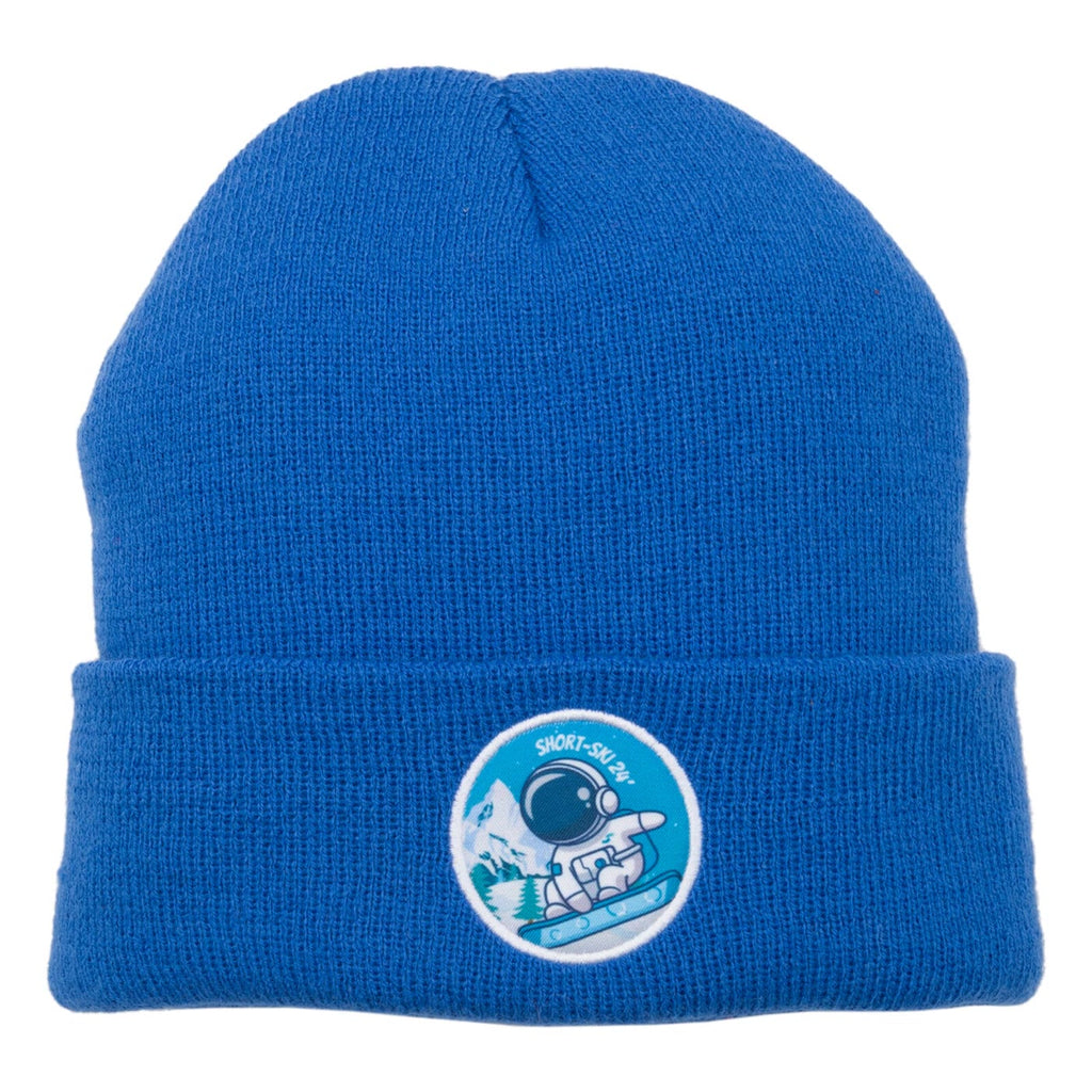 Beanie met omslag en eigen logo