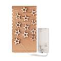 LED lichtsnoer met houten sterretjes, hout